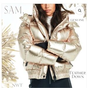 SAM. Women's Shiny Gold Puffer Jacket